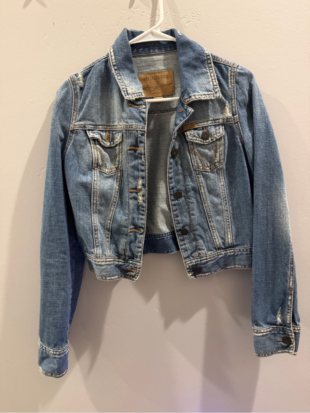 Hollister Light Wash Cropped Denim Jacket